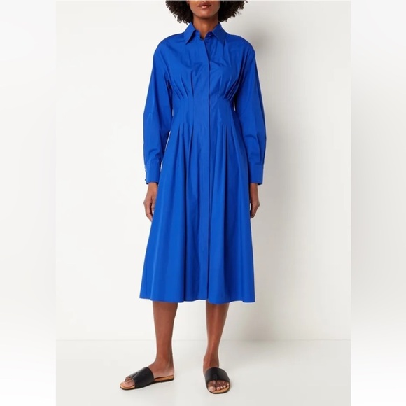 SOLD! NWT MAX MARA STUDIO Blue Pancia Shirt Dress Size : IT42 170/92A Retail$499 - Picture 5 of 11
